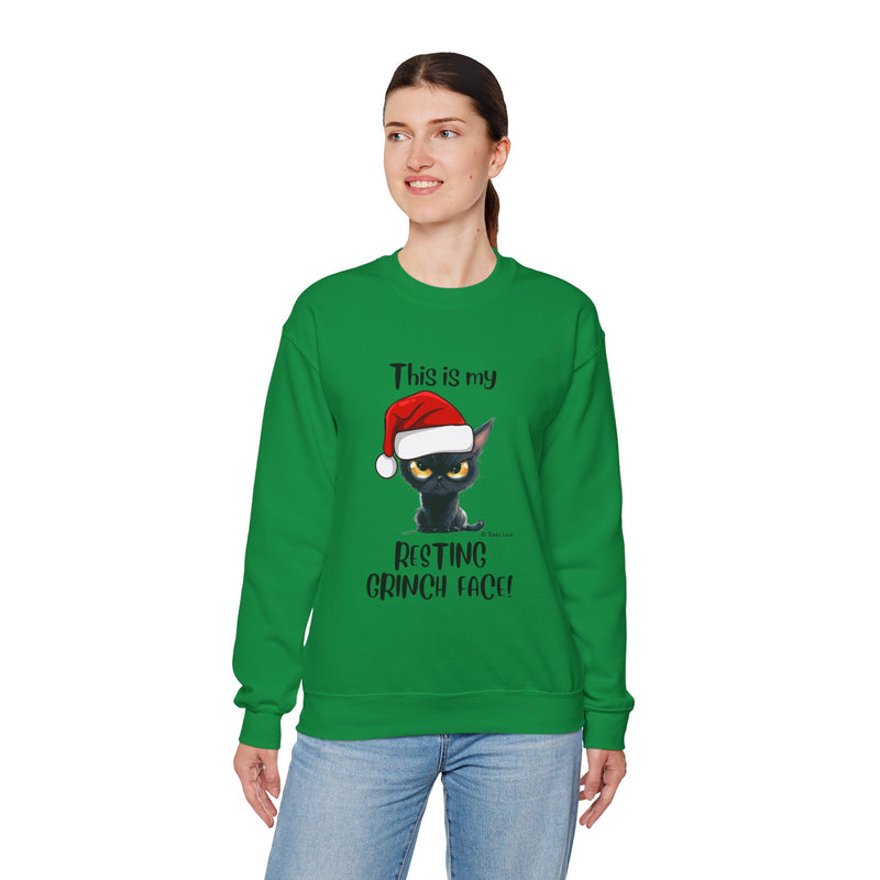 Resting Grinch Face Women's Crewneck Sweatshirt