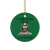 Dachshund Extra Treats! Ceramic Circle Ornament