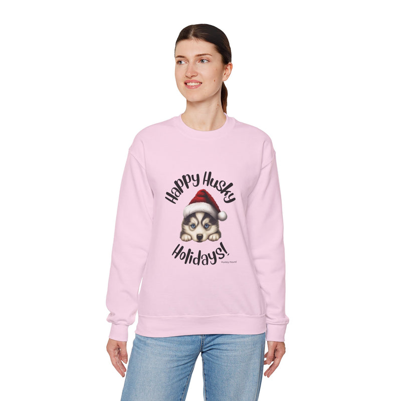 Happy Husky Holidays Women's Crewneck Sweatshirt