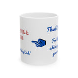 "Thanks for the Advice" Ceramic Coffee Cup, Left-Handed (11oz, 15oz)