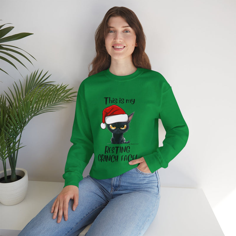 Resting Grinch Face Women's Crewneck Sweatshirt