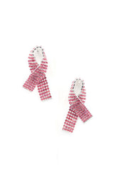 Cancer Awareness Bow Earring