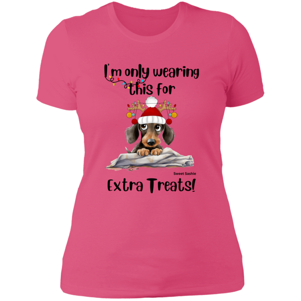 Dachshund Extra Treats! Women's 100% Cotton Slim Fit T-Shirt