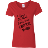 I Speak My Mind... Women's 100% Cotton V-Neck T-Shirt