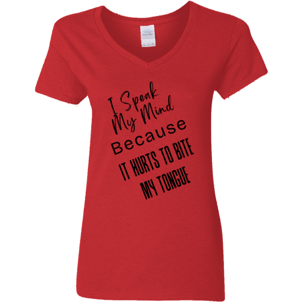 I Speak My Mind... Women's 100% Cotton V-Neck T-Shirt