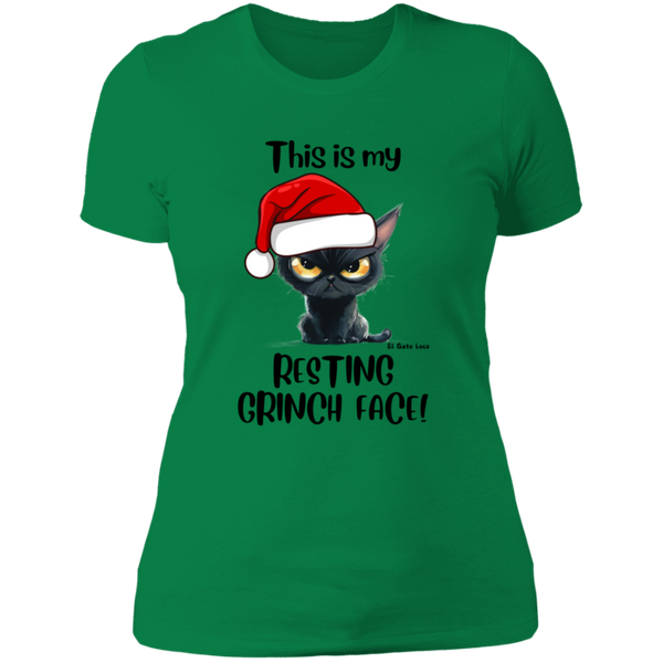 Resting Grinch Face Women's 100% Cotton Slim Fit T-Shirt