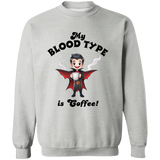 My Blood Type is Coffee Men's Crewneck Pullover Sweatshirt