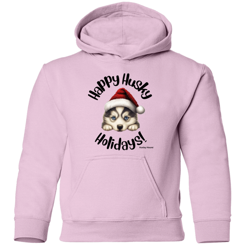 Happy Husky Holidays Kid's Pullover Hoodie