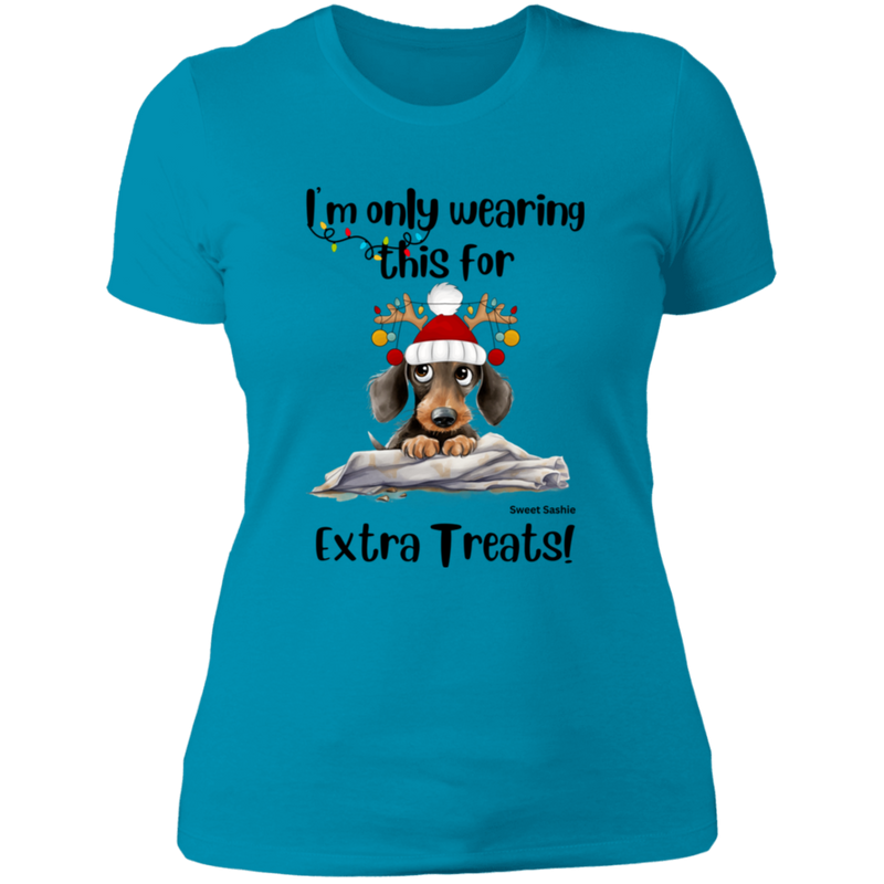 Dachshund Extra Treats! Women's 100% Cotton Slim Fit T-Shirt