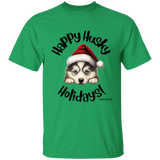 Happy Husky Holidays Kid's 100% Cotton T-Shirt