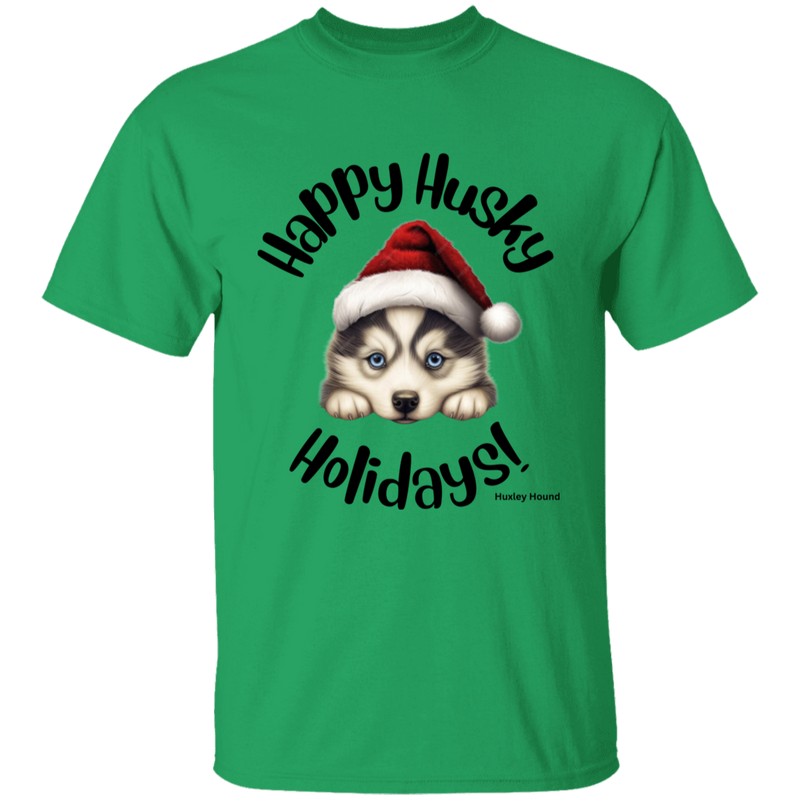 Happy Husky Holidays Kid's 100% Cotton T-Shirt