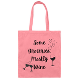 Some Groceries, Mostly Wine 100% Cotton Canvas Tote Bag