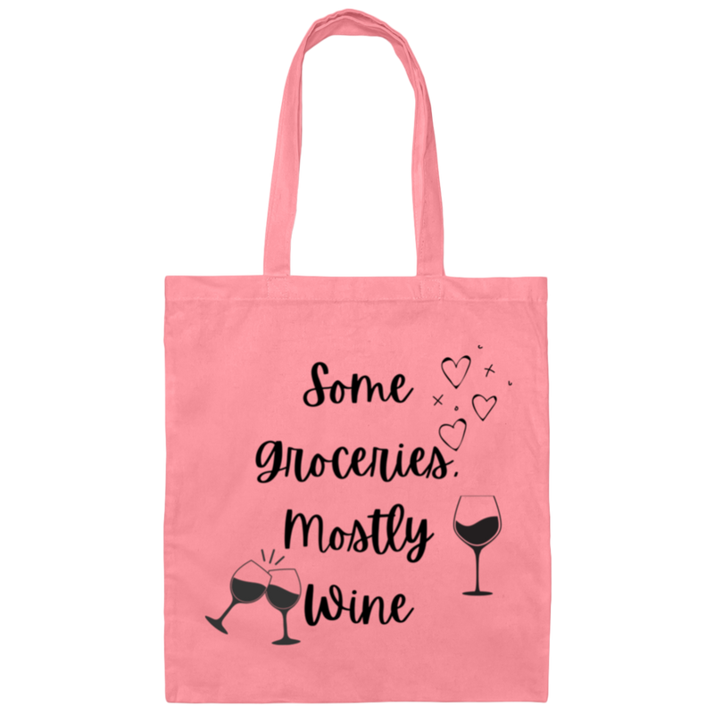 Some Groceries, Mostly Wine 100% Cotton Canvas Tote Bag