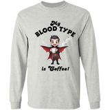 My Blood Type is Coffee! Men's 100% Cotton Long Sleeve T-Shirt