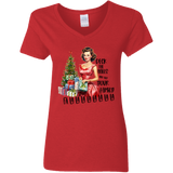 Deck the Halls... Women's 100% Cotton V-Neck T-Shirt