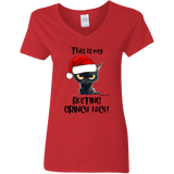 Resting Grinch Face Women's 100% Cotton V-Neck T-Shirt