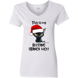 Resting Grinch Face Women's 100% Cotton V-Neck T-Shirt