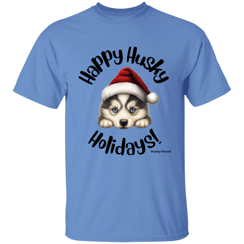 Happy Husky Holidays Kid's 100% Cotton T-Shirt