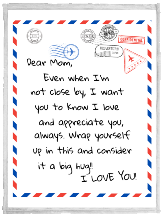 "Air Mail To Mom" Cozy Plush Fleece Baby Blanket - 30x40