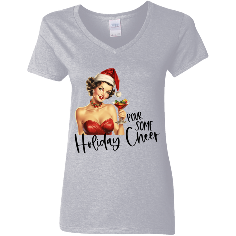 Holiday Cheer Women's 100% Cotton V-Neck T-Shirt