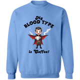 My Blood Type is Coffee Men's Crewneck Pullover Sweatshirt