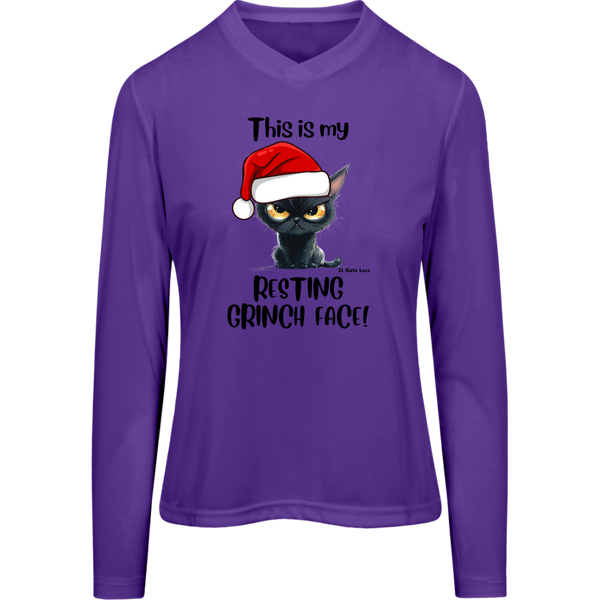 Resting Grinch Face Women's Zone Long Sleeve Tee