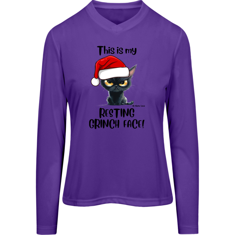 Resting Grinch Face Women's Zone Long Sleeve Tee