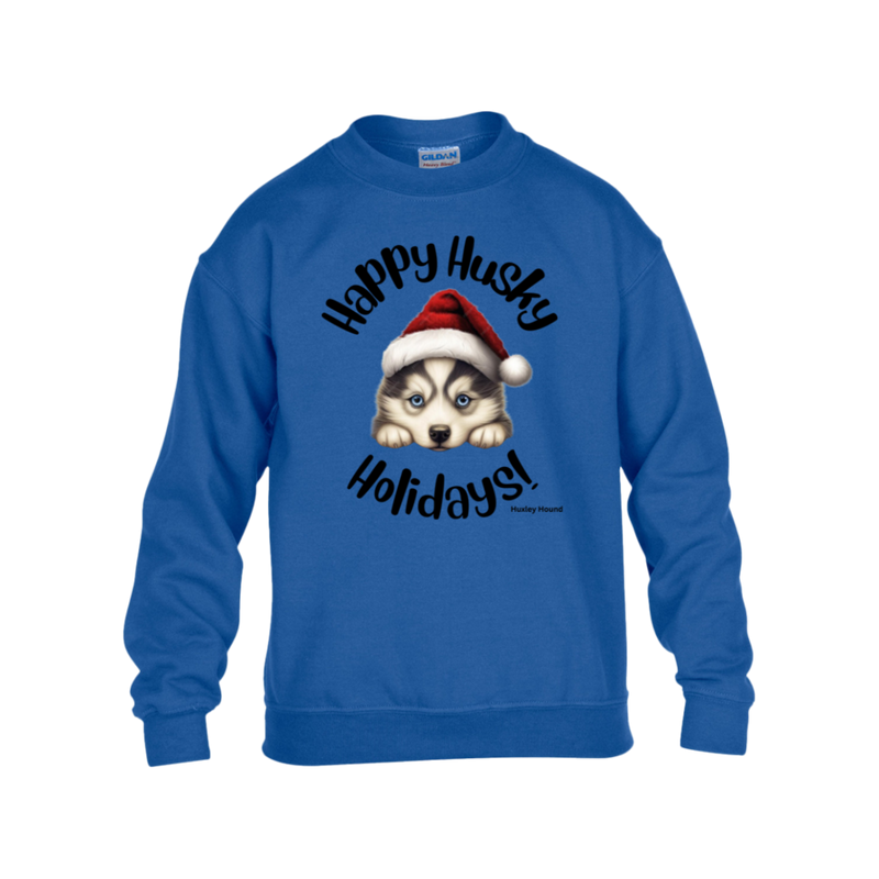 Happy Husky Holidays Gildan Kid's Sweatshirt