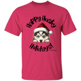 Happy Husky Holidays Kid's 100% Cotton T-Shirt