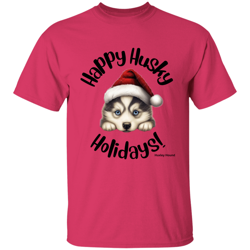 Happy Husky Holidays Kid's 100% Cotton T-Shirt