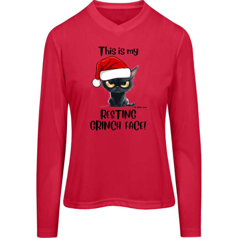 Resting Grinch Face Women's Zone Long Sleeve Tee