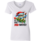 Is This Jolly Enough? Women's 100% Cotton V-Neck T-Shirt