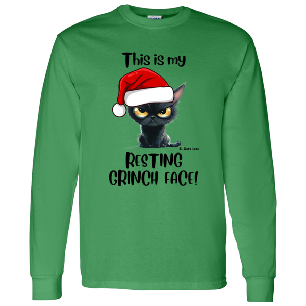 Resting Grinch Face Men's 100% Cotton Long Sleeve T-Shirt