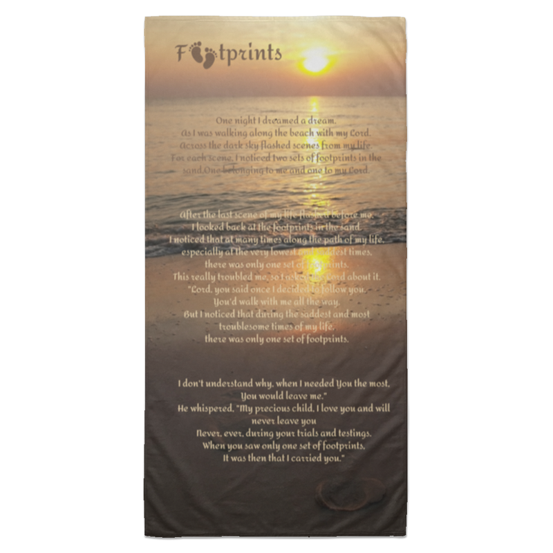 "Footprints in the Sand" Beach Towel - 35x70