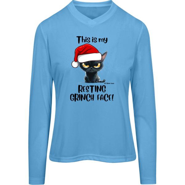 Resting Grinch Face Women's Zone Long Sleeve Tee