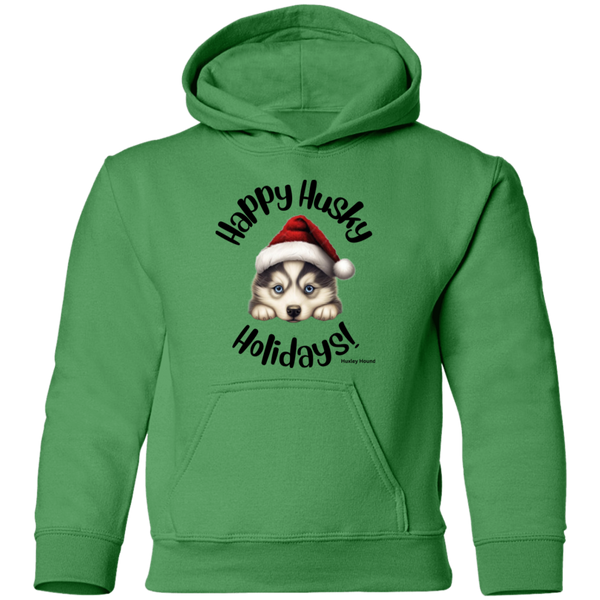 Happy Husky Holidays Kid's Pullover Hoodie