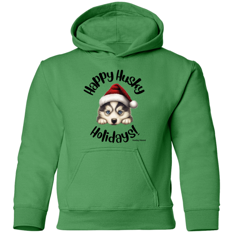 Happy Husky Holidays Kid's Pullover Hoodie