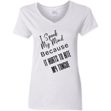 I Speak My Mind... Women's 100% Cotton V-Neck T-Shirt