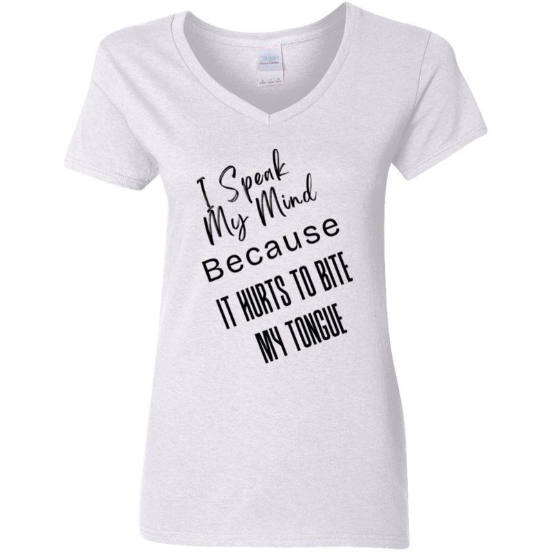 I Speak My Mind... Women's 100% Cotton V-Neck T-Shirt