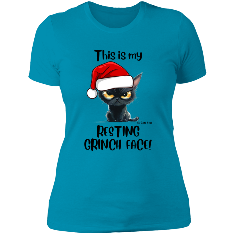 Resting Grinch Face Women's 100% Cotton Slim Fit T-Shirt