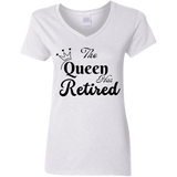 The Queen has Retired Women's 100% Cotton V-Neck T-Shirt