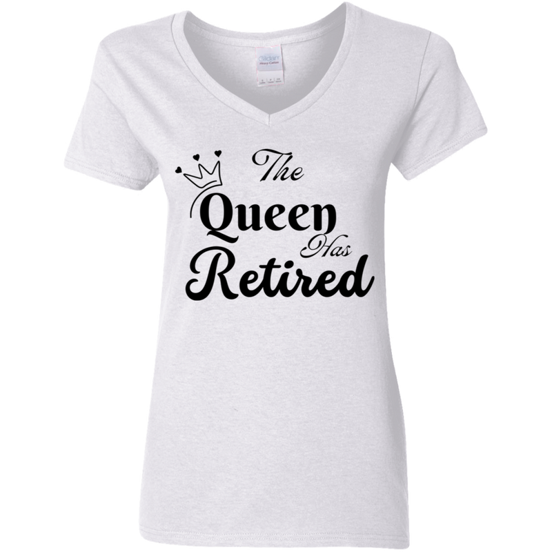 The Queen has Retired Women's 100% Cotton V-Neck T-Shirt