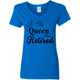 The Queen has Retired Women's 100% Cotton V-Neck T-Shirt