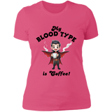 My Blood Type is Coffee! Women's 100% Cotton Slim Fit T-Shirt