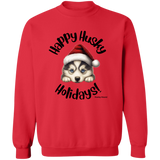 Happy Husky Holidays Men's Pullover Sweatshirt