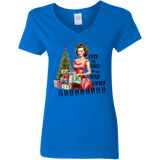 Deck the Halls... Women's 100% Cotton V-Neck T-Shirt