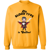 My Blood Type is Coffee Men's Crewneck Pullover Sweatshirt