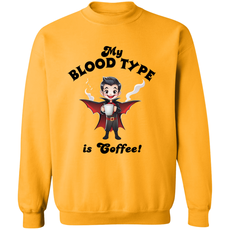 My Blood Type is Coffee Men's Crewneck Pullover Sweatshirt