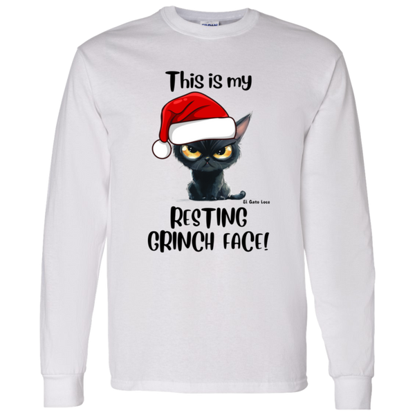 Resting Grinch Face Men's 100% Cotton Long Sleeve T-Shirt