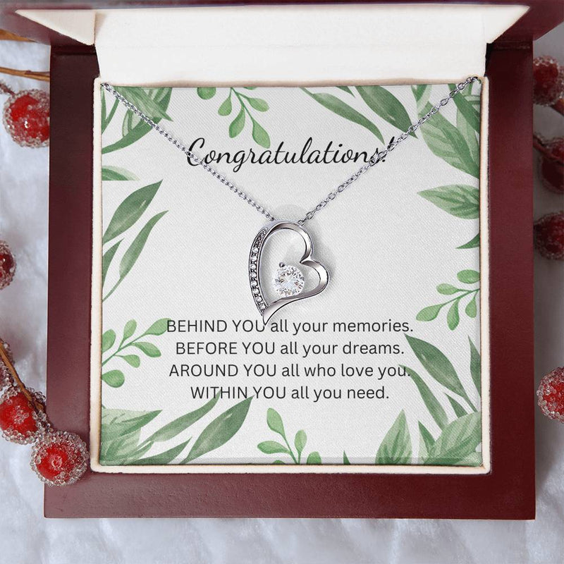 Congratulations Forever Love Heart Necklace